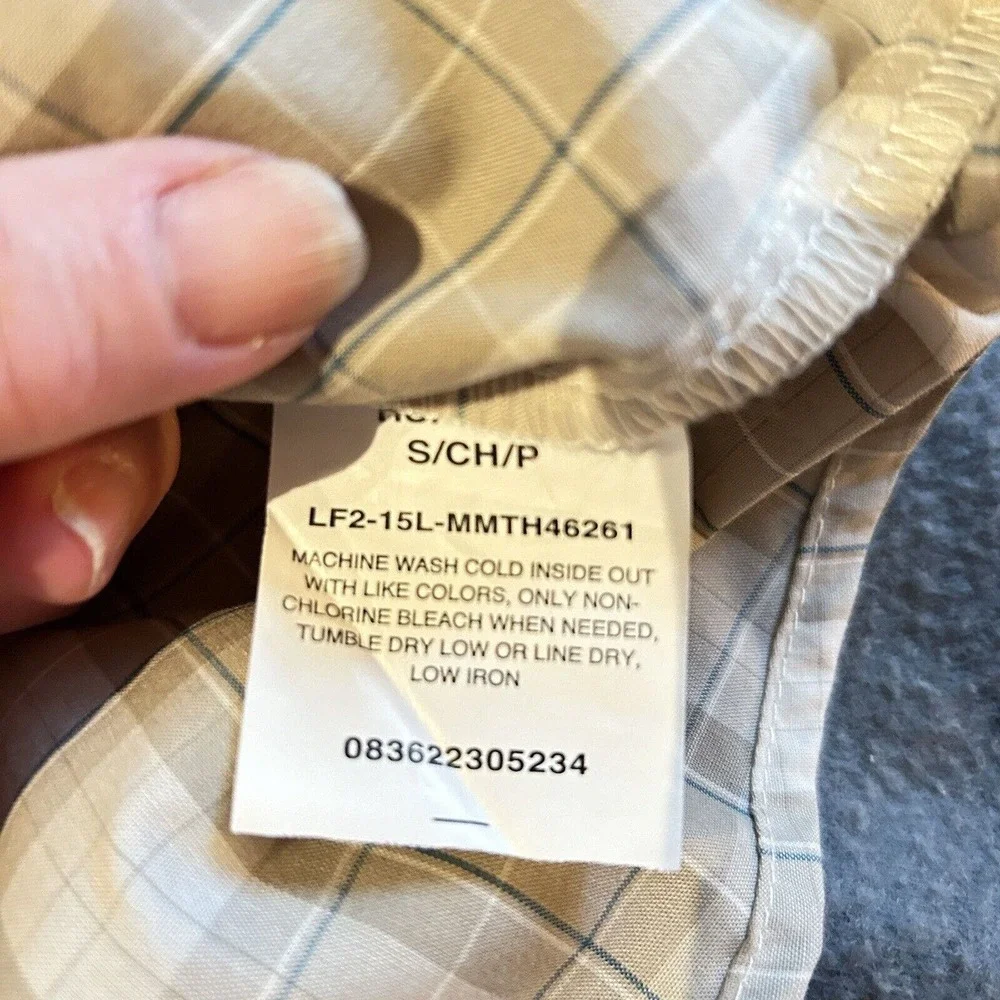 Wrangler Shirt Wrinkle Resistant Relax Fit‎ Shirt Tan Plaid NWT Small - Picture 7 of 7